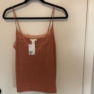 H&M NWT Women’s Blush Camisole with Lace Detail